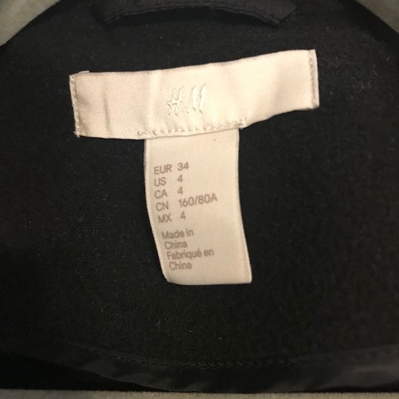 [H&M] Black Long Coat Size 4 - Picture 7 of 7